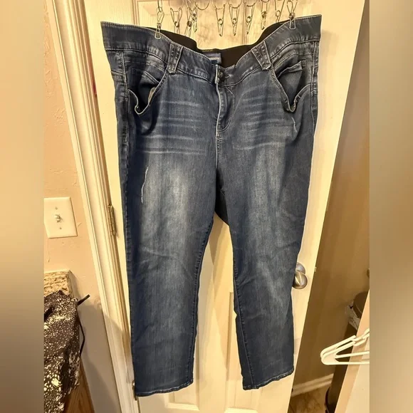 Democracy Dark Blue Straight Leg Jeans - Picture 1 of 4